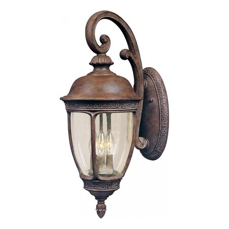 Maxim Three Light Sienna Seedy Glass Wall Lantern 40466CDSE